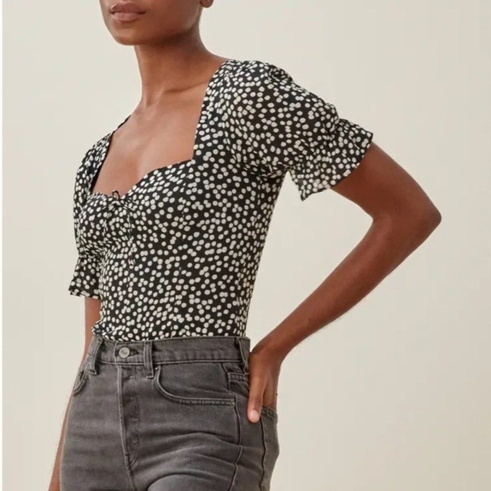 Reformation Delevan Top — Black and White